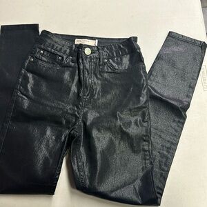 ASOS black denim shiny